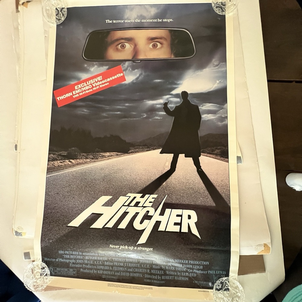 Vintage The Hitcher Video Store Movie Poster 1986‎ 27 x 41 NSS One Sheet Rolled